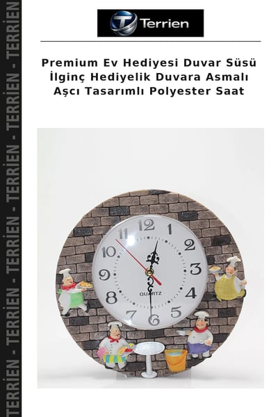 Terrien Dekoratif Duvar Saati