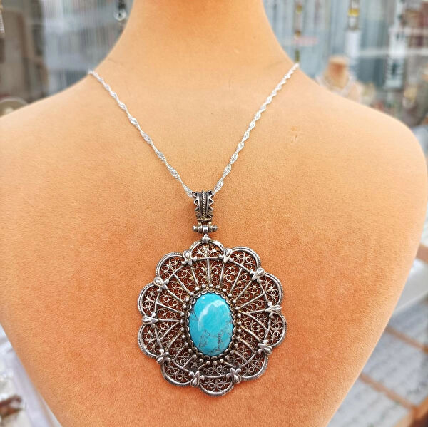 Firuze Gümüş Kolye