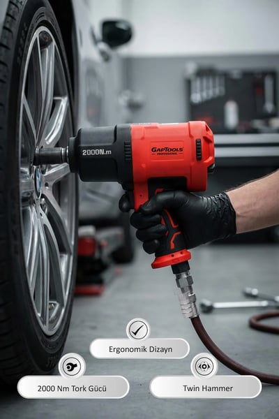 GAPTOOLS PROFESSIONAL Havalı Somun Tabancası, Seti