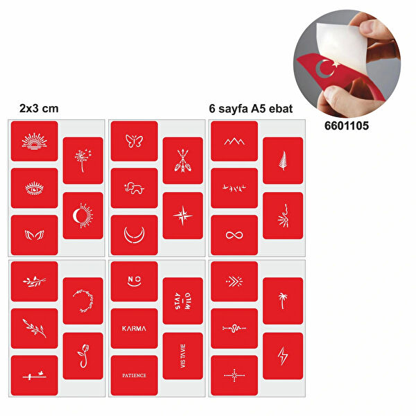 Alsepeteavm Geçici Dövme, Şablonları