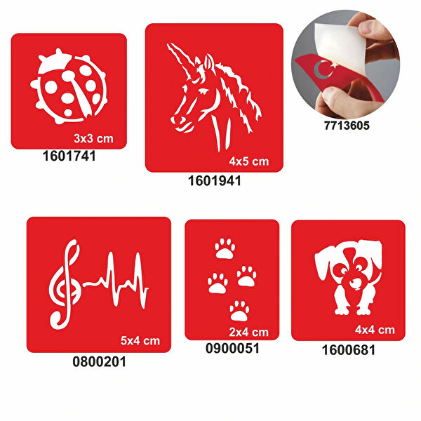 Alsepeteavm Geçici Dövme, Şablonları