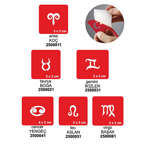 Alsepeteavm Geçici Dövme, Şablonları