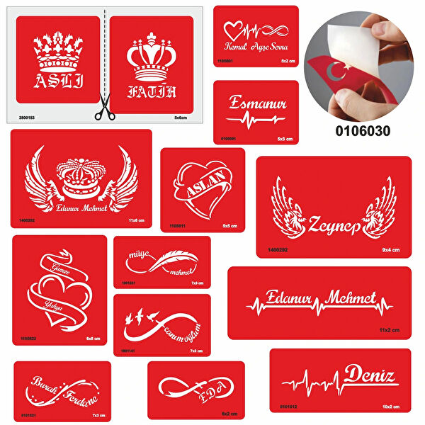 Alsepeteavm Geçici Dövme, Şablonları