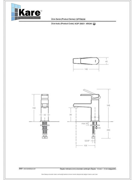 Kare Lavabo Bataryası