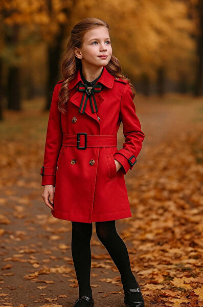 HÇ Hülya Çelik Kidswear Kız Çocuk Trençkot, Yağmurluk