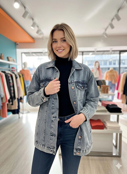 Lemnaz İplik Kadın Kot Ceket