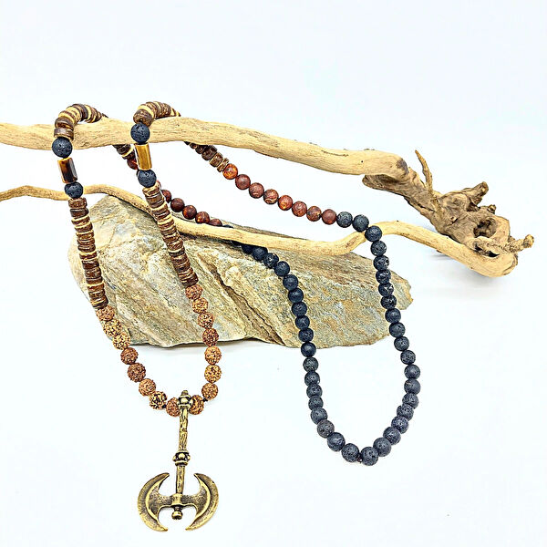 İkizler Doğaltaş Kolye, Zincir, Künye