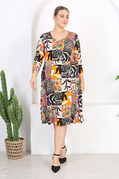 Madwilo Büyük Beden Günlük Elbise
