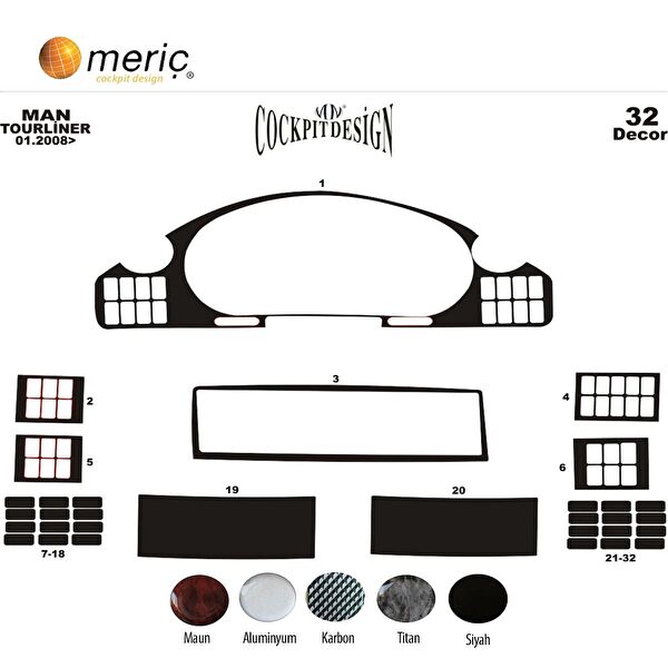 meriç cockpit design Torpido Kaplama Setleri
