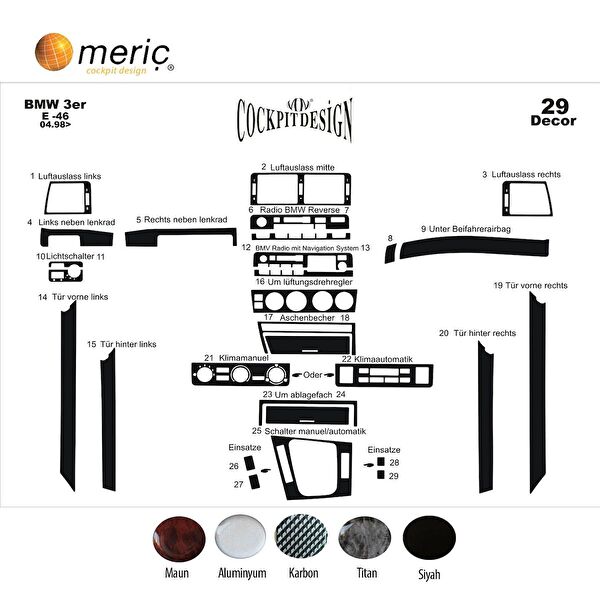 meriç cockpit design Torpido Kaplama Setleri