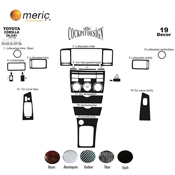 meriç cockpit design Torpido Kaplama Setleri