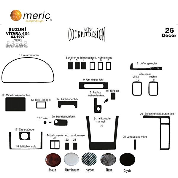 meriç cockpit design Torpido Kaplama Setleri