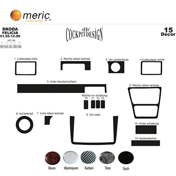 meriç cockpit design Torpido Kaplama Setleri
