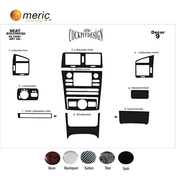 meriç cockpit design Torpido Kaplama Setleri