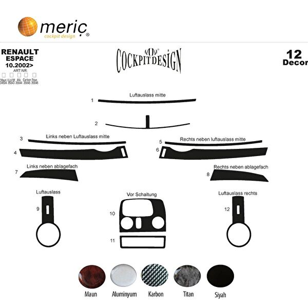 meriç cockpit design Torpido Kaplama Setleri