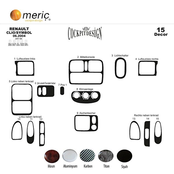 meriç cockpit design Torpido Kaplama Setleri