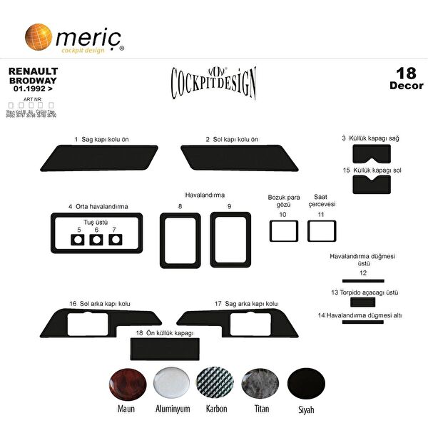 meriç cockpit design Torpido Kaplama Setleri