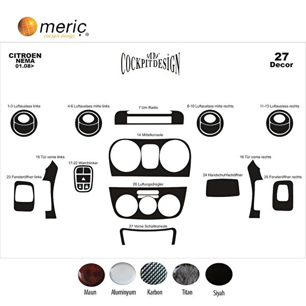 meriç cockpit design Torpido Kaplama Setleri