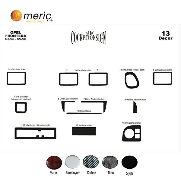 meriç cockpit design Torpido Kaplama Setleri