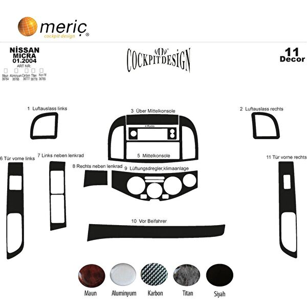 meriç cockpit design Torpido Kaplama Setleri