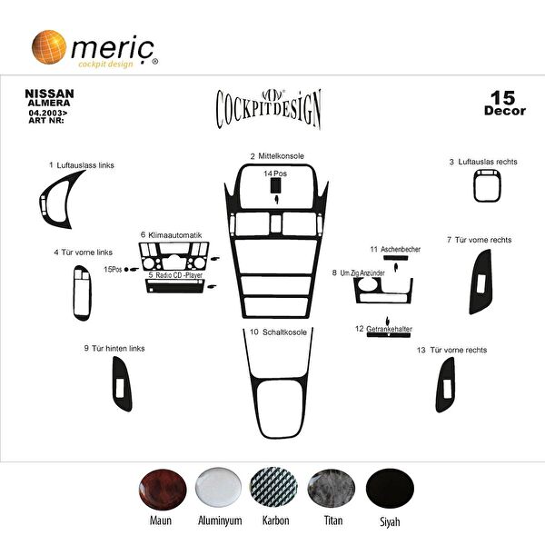 meriç cockpit design Torpido Kaplama Setleri
