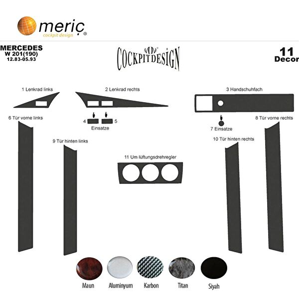 meriç cockpit design Torpido Kaplama Setleri