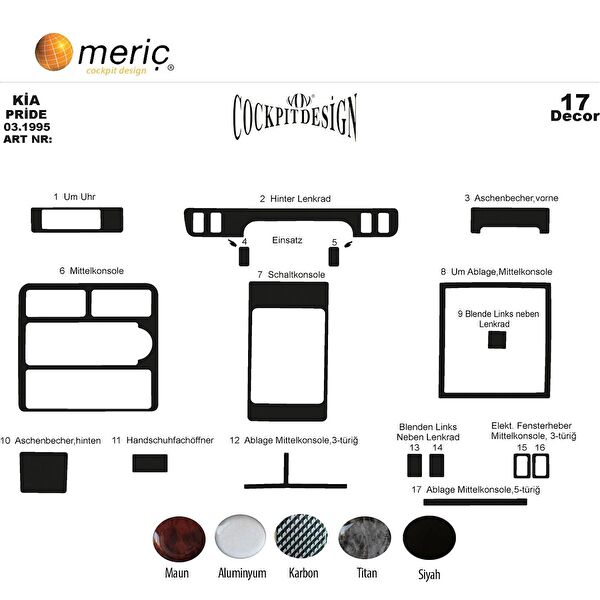 meriç cockpit design Torpido Kaplama Setleri