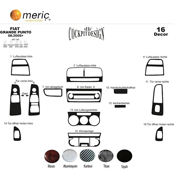 meriç cockpit design Torpido Kaplama Setleri