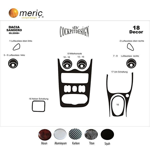 meriç cockpit design Torpido Kaplama Setleri