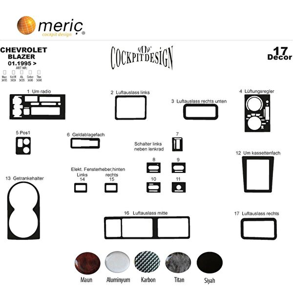 meriç cockpit design Torpido Kaplama Setleri