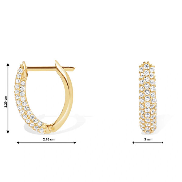 Diamond Line-Gülaylar Altın Küpe