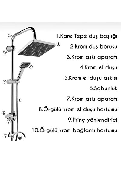 MSK ARMATÜR Duş Başlığı, Spirali, Seti