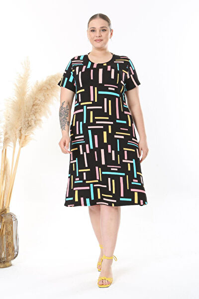 Madwilo Büyük Beden Günlük Elbise