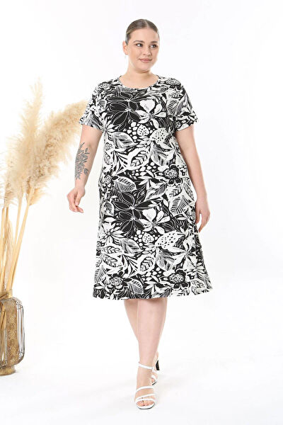 Madwilo Büyük Beden Günlük Elbise