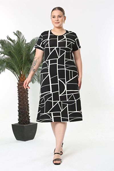 Madwilo Büyük Beden Günlük Elbise
