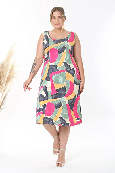 Madwilo Büyük Beden Günlük Elbise