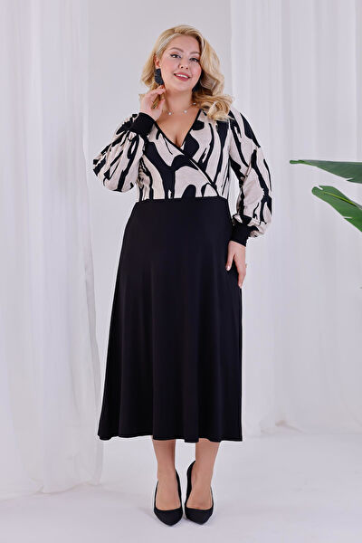 Madwilo Büyük Beden Günlük Elbise