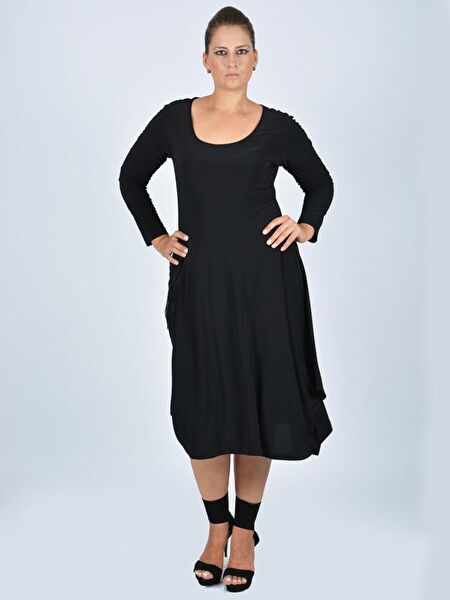 Nidya Moda Büyük Beden Günlük Elbise