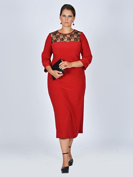 Nidya Moda Büyük Beden Abiye Elbise