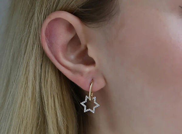 Safir Mücevher Altın Küpe