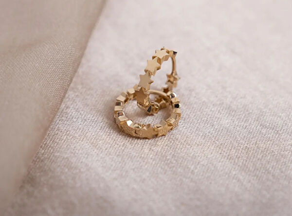 Safir Mücevher Altın Küpe