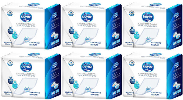 Mavi Beyaz Yatak Koruyucu Örtü