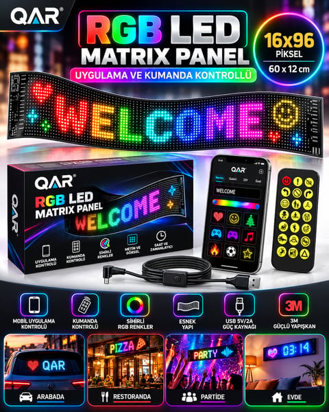 QAR Led Işıklı Tablo