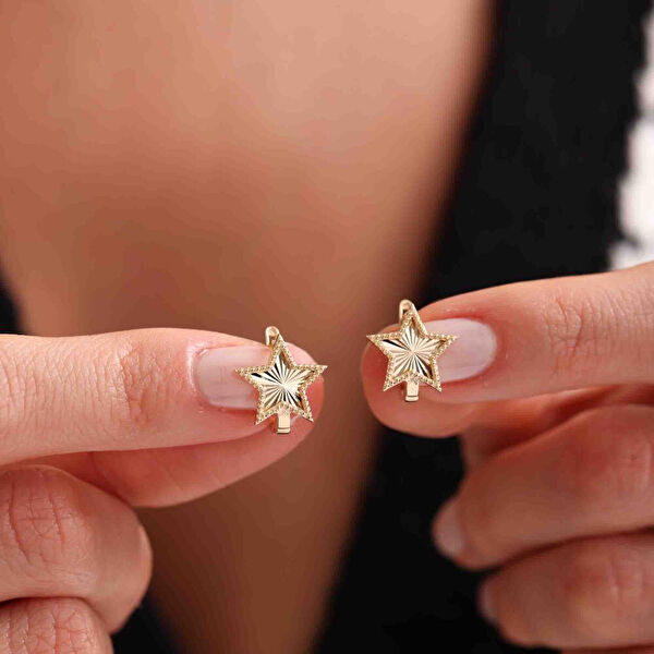 Sembol Gold Altın Küpe