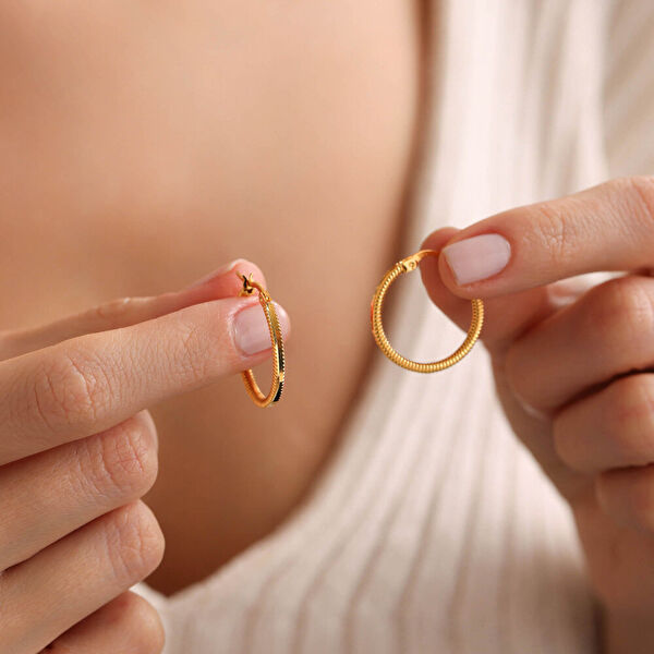 Sembol Gold Altın Küpe