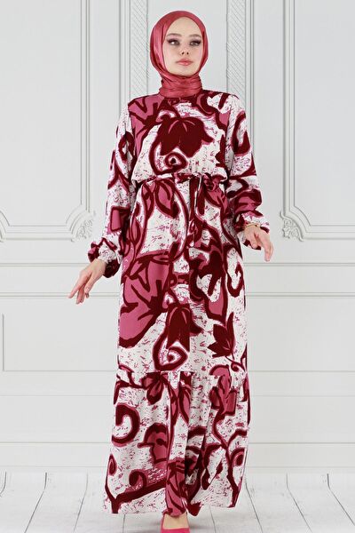 Sevitli Tesettür Elbise
