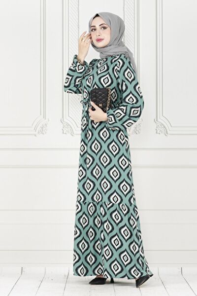 Sevitli Tesettür Elbise