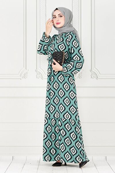 Sevitli Tesettür Elbise