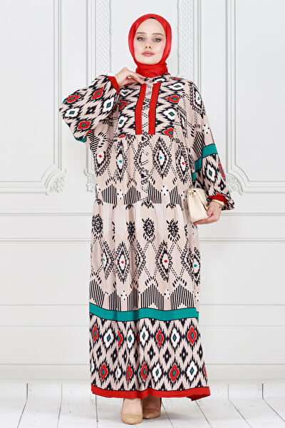 Sevitli Tesettür Elbise