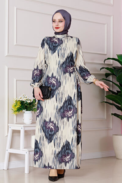 Sevitli Tesettür Elbise